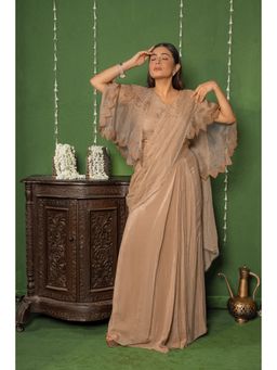 Punam Khetann - Noor-E-Fitoor Pre-Drape Saree with Stitched Blouse and Cape