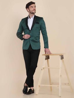 TAHVO - Men Tuxedo Style Green Blazer with Pant