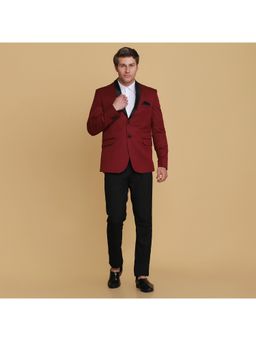 TAHVO - Men Tuxedo Style Maroon Blazer with Pant