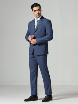 TAHVO - Men Notched Lapel Blue Blazer with Pant
