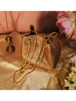 BE CHIC - Women Gold Glory Crystal Potli