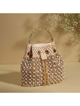 BE CHIC - Women Gold Weave Bucket Potli