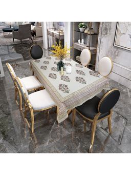 Stole & Yarn - Floral Multi-Color Jaipuri 4 Seater Cotton Table Cover - 101