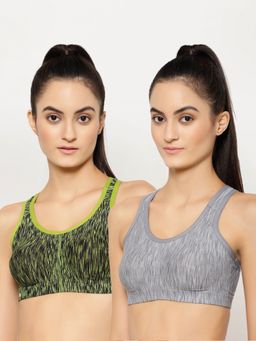 Floret - Wirefree Removable Pads Sporty Bra - Multi-Color