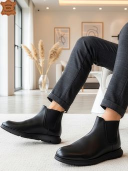 Carlton London - Men Black Chelsea Boots
