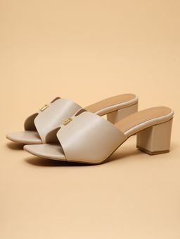 ERIDANI - Women Krista Beige Block Heels