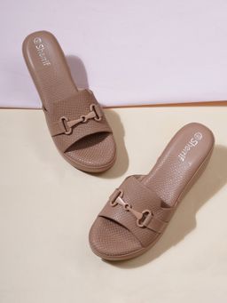 Sherrif Shoes - Women Nude Wedges Heels