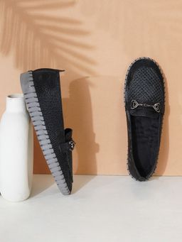 Sherrif Shoes - Women Black Loafers