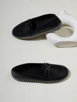 Sherrif Shoes - Women Black Loafers