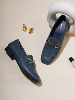 Sherrif Shoes - Women Navy Blue Formal Loafers