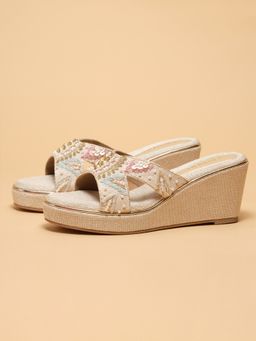 ERIDANI - Women Taraani Gold Wedges Heels