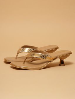 ERIDANI - Women Yahvi Gold Kitten Heels