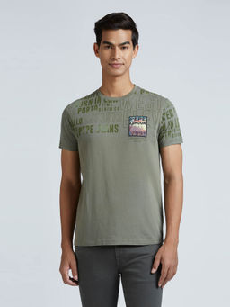 Pepe Jeans - Green Typographic Print Short Sleeve T-Shirt