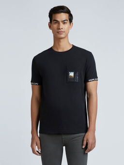 Pepe Jeans - Black Photographic Print Short Sleeve T-Shirt