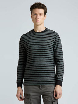Pepe Jeans - Grey Stripes Full Sleeved T-Shirt
