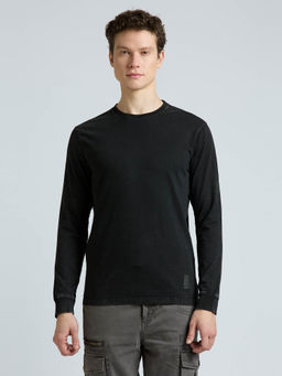 Pepe Jeans - Black Solid Full Sleeved T-Shirt