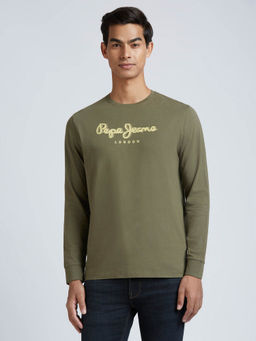 Pepe Jeans - Green Crew Neck Full Sleeve T-Shirt