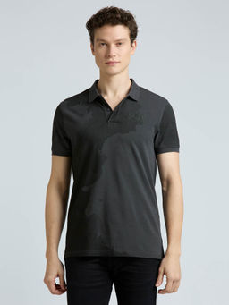 Pepe Jeans - Grey Graphic Print Short Sleeve Polo