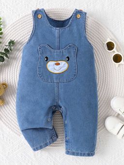 Hopscotch - Girls Blue Animal Applique Sleeveless Bodysuit