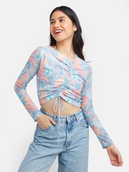 Zink London - Womens Multi-color Printed Top