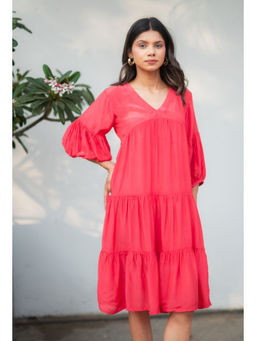 RANGREZA ETHNIC - Pink Hibiscus Dress