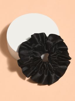 ToniQ - Classic Black Pleated Scrunchie For Women
