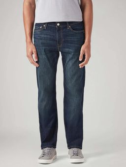 Levi's - Men's 513 Dark-Blue Slim Straight Fit Mid Rise Jeans