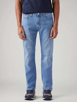 Levi's - Men's 513 Light-Blue Slim Straight Fit Mid Rise Jeans