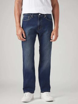 Levi's - Men's 505 Blue Straight Fit Mid Rise Jeans