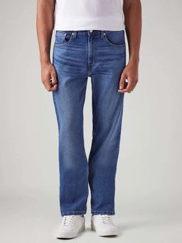 Levi's - Men's 505 Blue Straight Fit Mid Rise Jeans