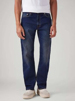 Levi's - Men's 555 Dark-Blue Relaxed Straight Fit Mid Rise Jeans