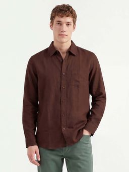 United Colors of Benetton - Regular Fit Spread Collar Neck Solid Shirt
