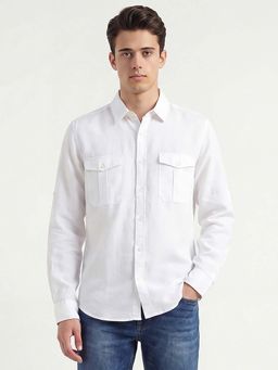 United Colors of Benetton - Relaxed Fit Spread Collar Neck Solid Shirt