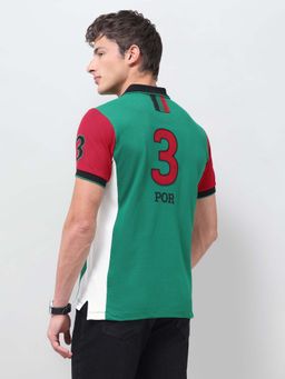 U.S. POLO ASSN. - Men's Colourblocked Embroidered Slim Fit Polo T-Shirt