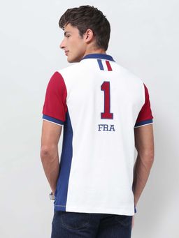 U.S. POLO ASSN. - Men's Colourblocked Embroidered Slim Fit Polo T-Shirt