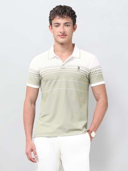 U.S. POLO ASSN. - Men's Horizontal Striped Slim Fit Polo T-Shirt