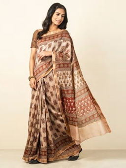 Fabindia - Cotton Silk Bagru Print Sari