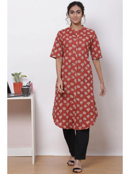 Biba - Terracotta Straight Kurta
