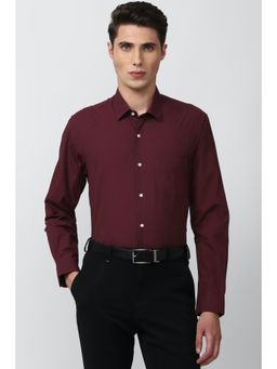 Peter England - Men Maroon Regular Fit Formal Shirt