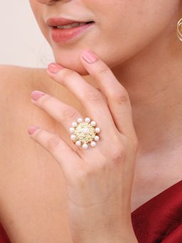 Viana Jewels - 18K Gold Plated Naqsh Brass Finger Ring