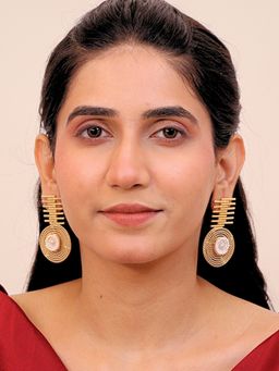 Viana Jewels - 18K Gold Plated Mahtabi Brass Earrings