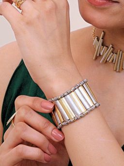 Viana Jewels - Aadya Dual Tone Brass 18K Gold Plated Handmade Bracelet