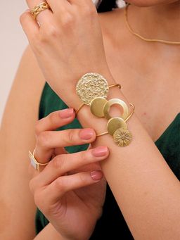 Viana Jewels - Kanchan Adjustable Brass Handcuff Bracelet