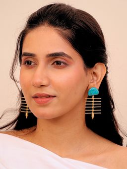 Viana Jewels - 18K Gold Plated Ferozah Brass Earrings