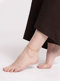 Carlton London - 18K Gold Plated Charm Anklet