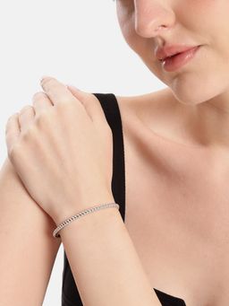 Carlton London - Rhodium Plated Open Cuff