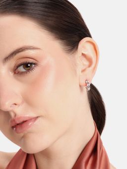 Carlton London - Rhodium Plated Sapphire Hoops