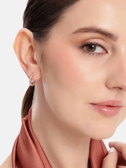 Carlton London - 18K Rose Gold Plated Hoops