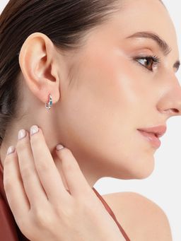 Carlton London - Rhodium Plated Mini Hoops