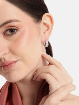 Carlton London - Rhodium Plated Cz Hoops